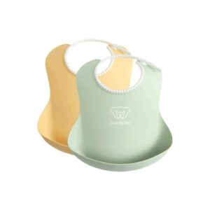 Babybjörn haklapp 2-pack, blekgul/blekgrön