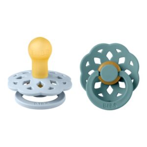 BIBS napp Boheme latex 2-pack 0-6 mån, baby blue/island sea