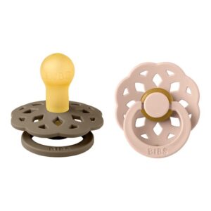 BIBS napp Boheme latex 2-pack 0-6mån, dark oak/blush