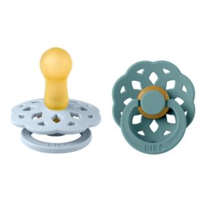 BIBS napp Boheme latex 2-pack 6-18 mån, baby blue/island sea