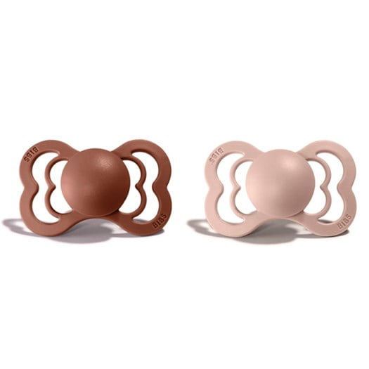 BIBS napp Supreme latex 2-pack 0-6 mån, woodchuck/blush