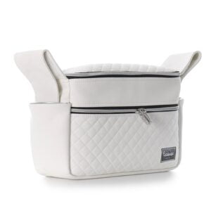 Emmaljunga Organiser De Luxe 2023, polar white leatherette, Polar white leath