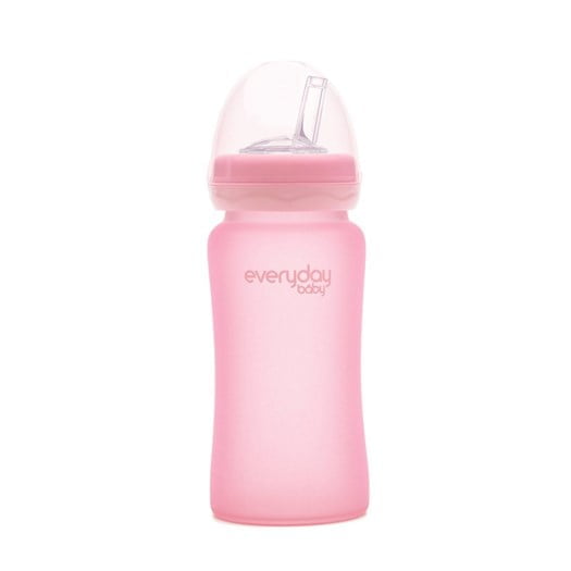 Everyday Baby sugrörsflaska glas 240 ml, rose pink