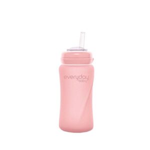 Everyday Baby sugrörsflaska glas Healthy+ 240 ml, rose pink
