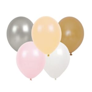 Jabadabado ballonger, 10-pack silver,guld,rosa,peach,vitt