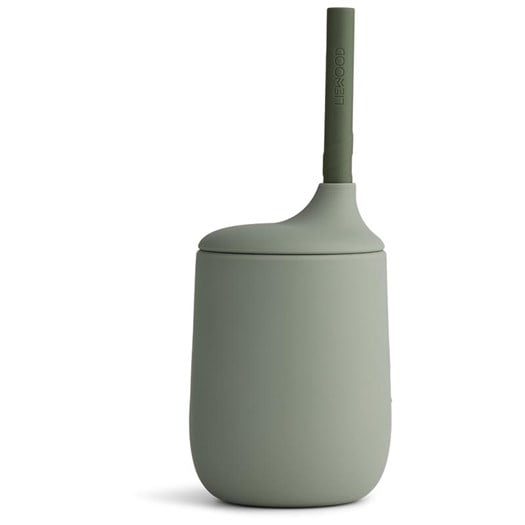 Liewood sugrörsmugg Ellis silikon, faune green/hunter green