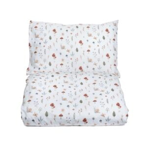 Mini Dreams påslakanset spjälsäng, lilla snigel vit