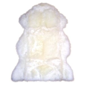 Segr lammskinn, vitt långhårig