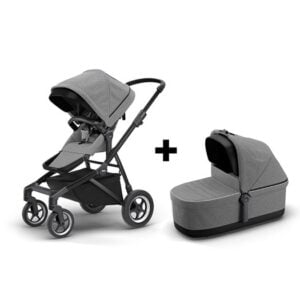 Thule Sleek duovagn, grey melange/svart chassi